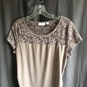 Ladies taupe colored blouse by NY and Company